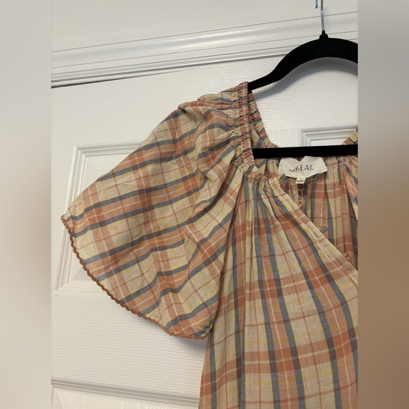 THE GREAT. Iris dress in washed rose plaid Medium - Picture 9 of 15